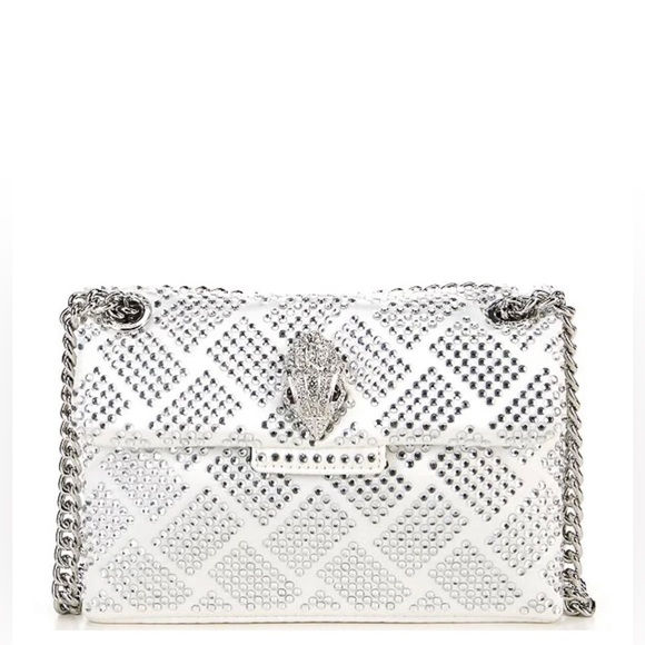 Kurt Geiger Handbags - Kurt Geiger London Kensington Mini White/Silver Embellished Crossbody Bag